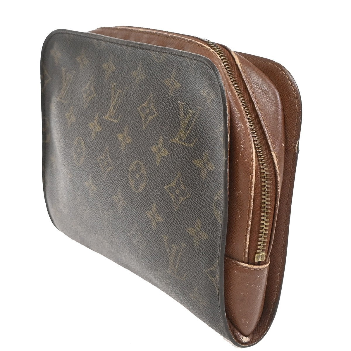 LOUIS VUITTON Orsay Clutch Hand Bag Monogram Leather Brown France M51790 05YJ179