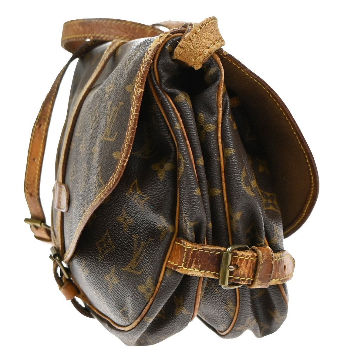 LOUIS VUITTON Logo Saumur 30 Shoulder Bag Monogram Leather BN M42256 61CA940