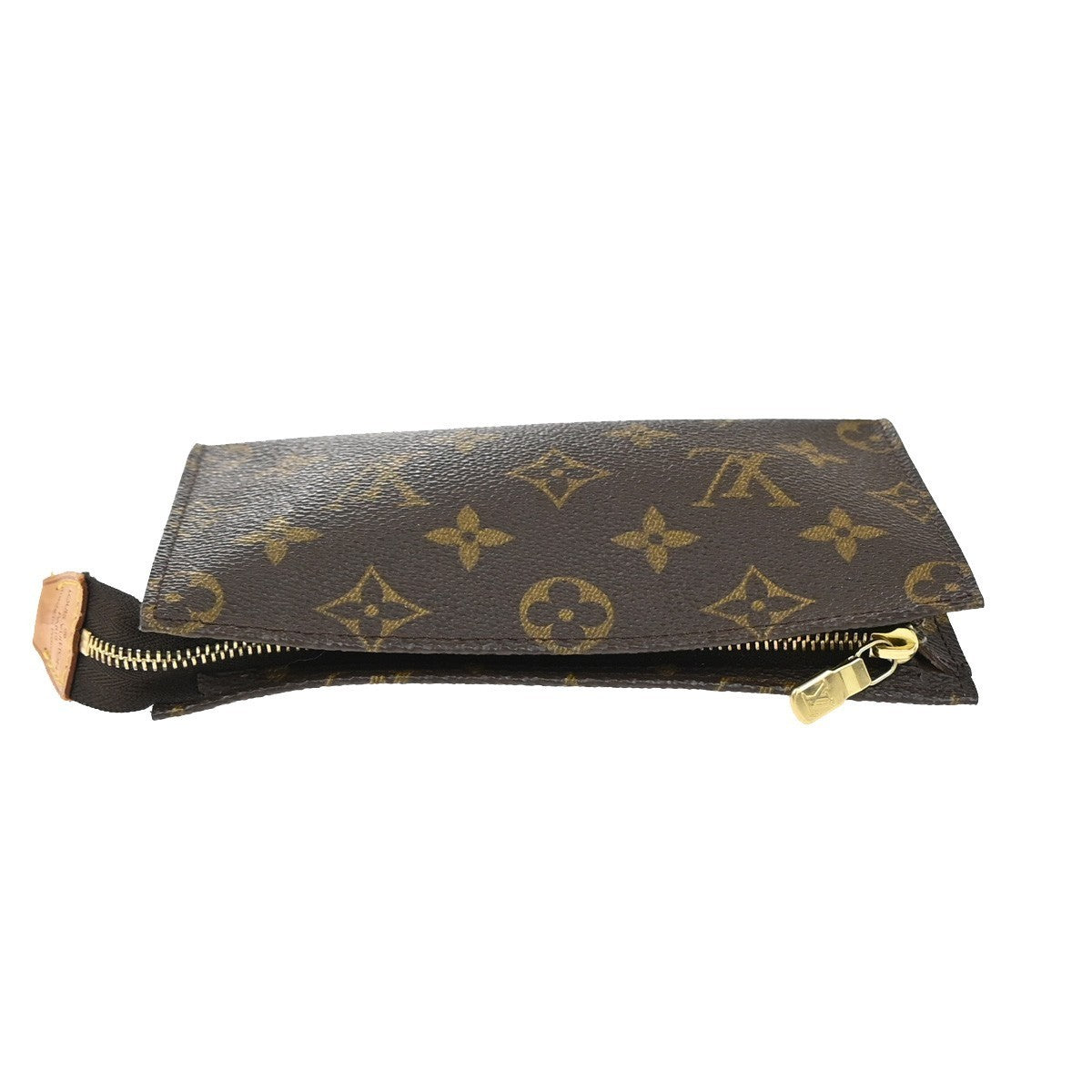 LOUIS VUITTON Logo BUCKET PM Pouch Bag Monogram Leather Brown France 60KP232