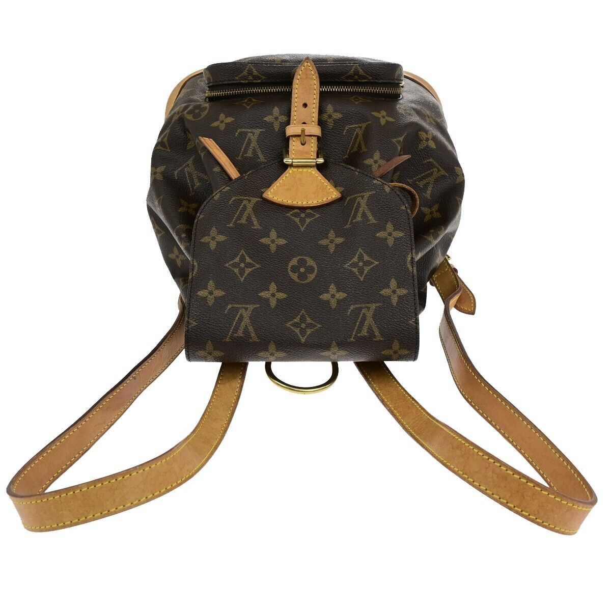 LOUIS VUITTON Montsouris MM Backpack Bag Monogram Leather Brown M51136 21ED423