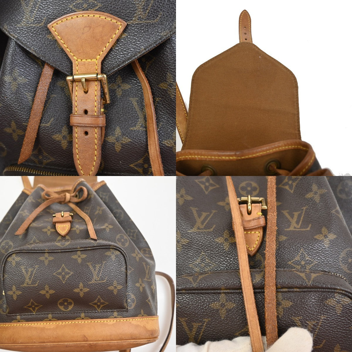 LOUIS VUITTON Montsouris MM Backpack Bag Monogram Leather Brown M51136 72KC944