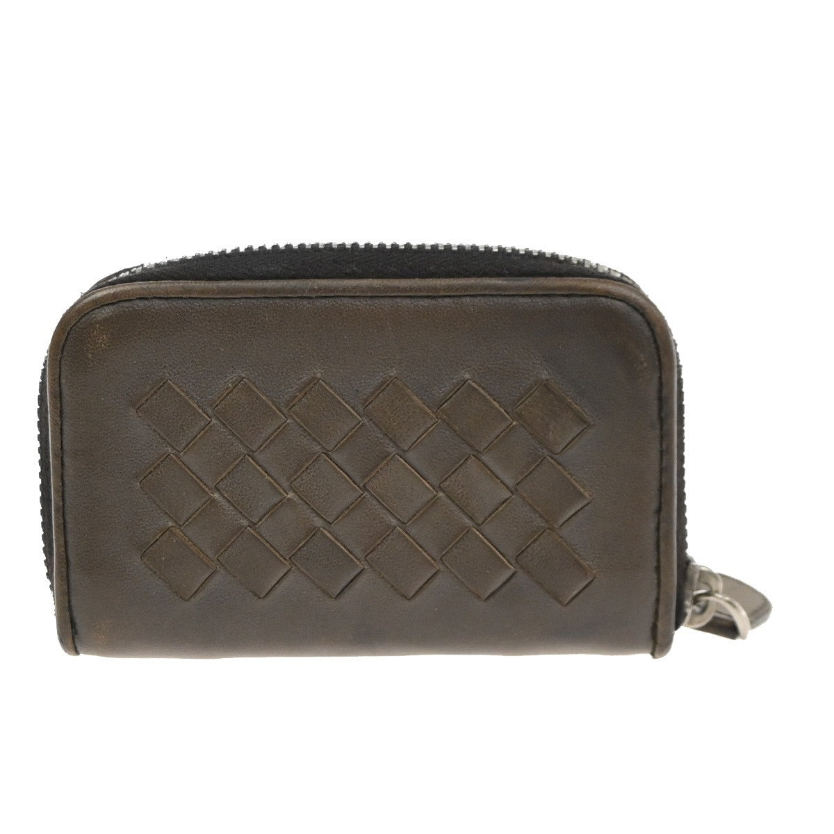 BOTTEGA VENETA Logo Intrecciato Coin Case Wallet Leather Brown Italy 02KD050