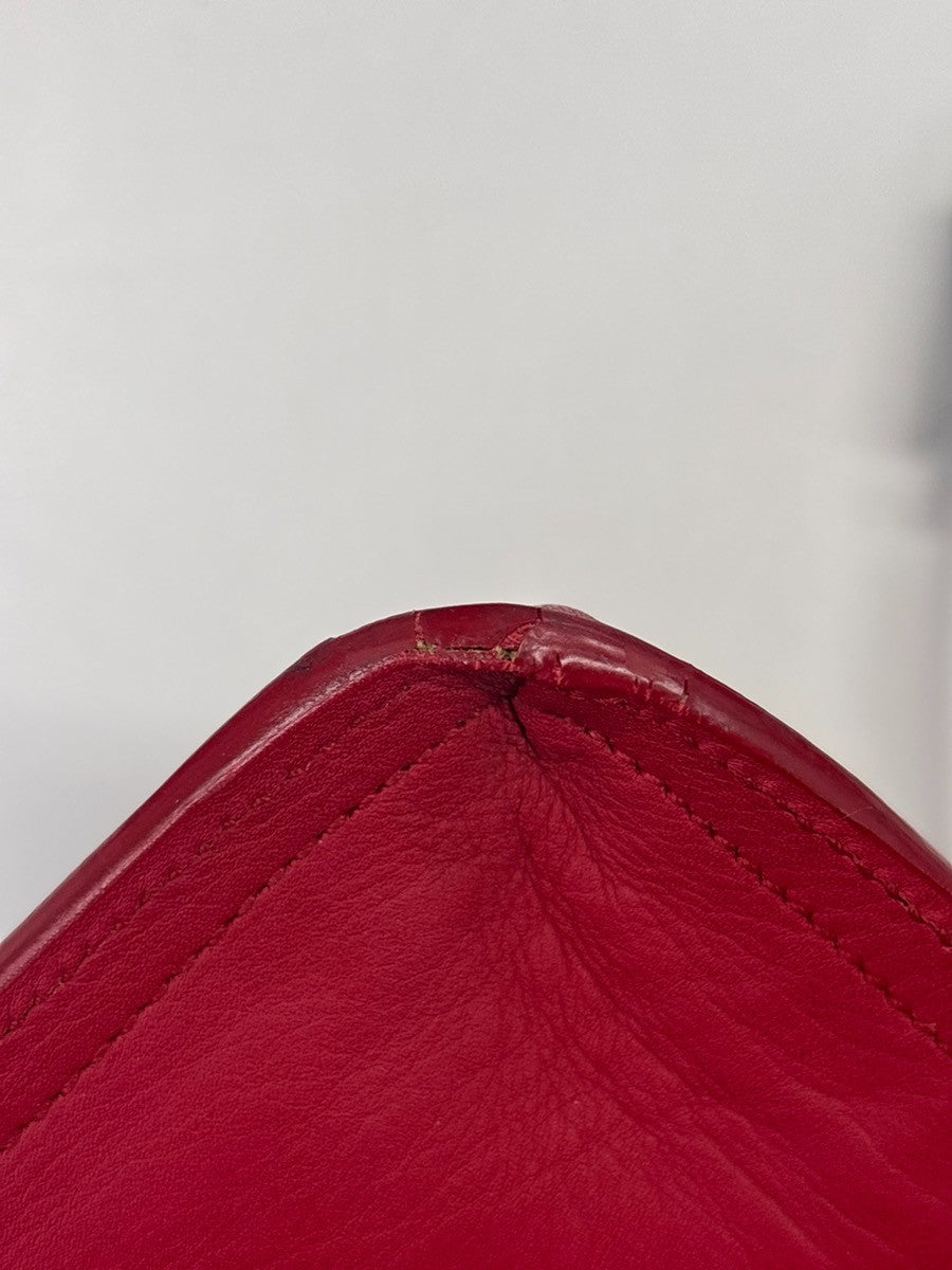 SAINT LAURENT Petit Cabas Y Line 2way Shoulder Hand Bag Leather RD Italy 76KC999