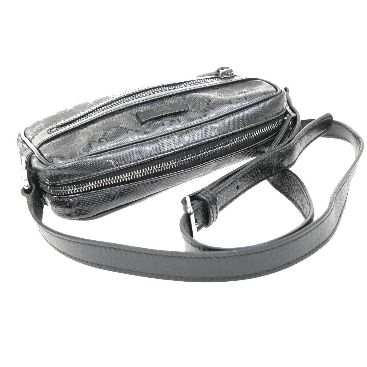 GUCCI Imprime GG Pattern Crossbody Mini Shoulder Bag PVC Leather Black 82KB276
