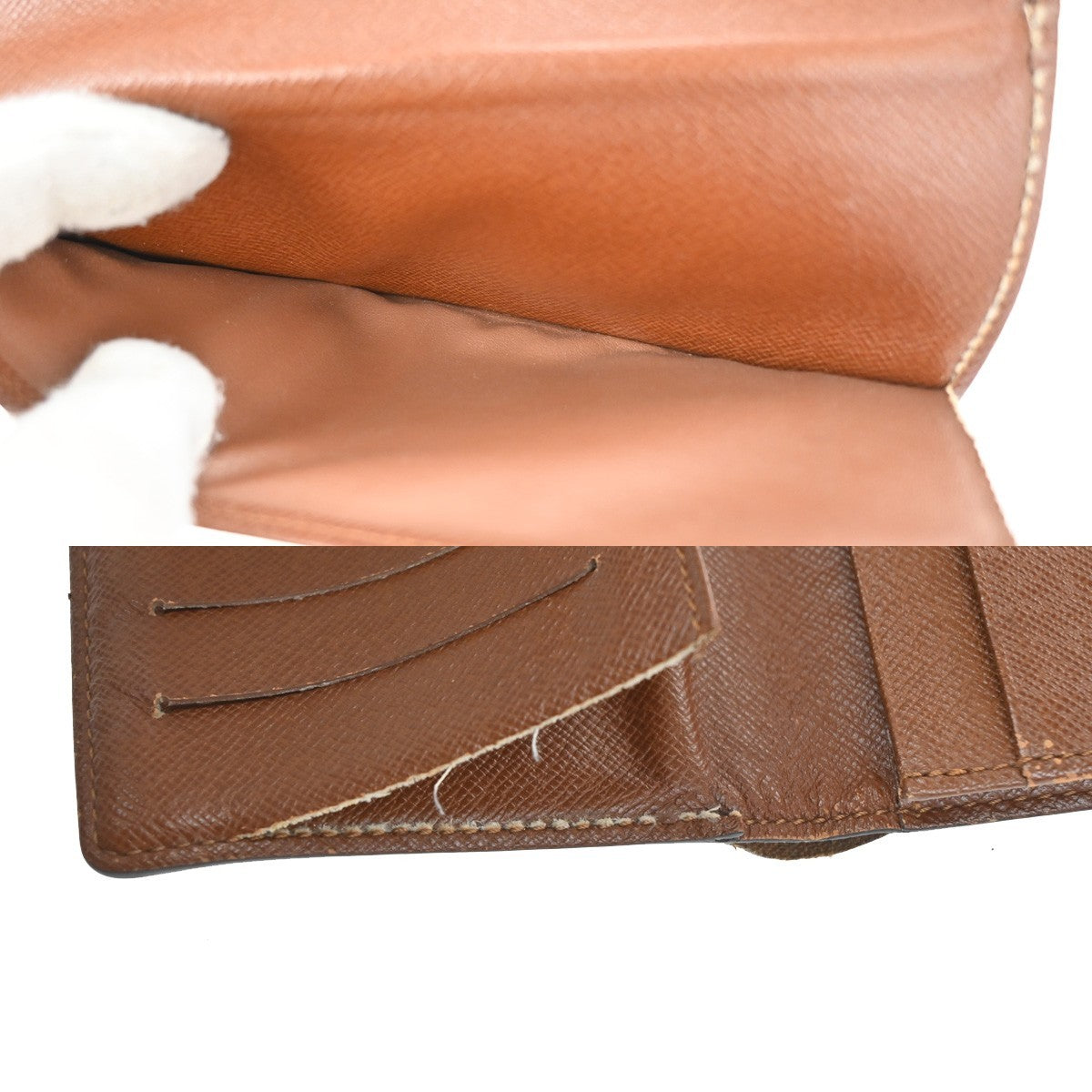 LOUIS VUITTON LV Logo 2 Set Bifold Wallet Monogram Leather Brown 02KC912