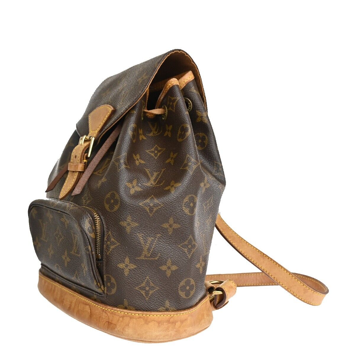 LOUIS VUITTON Montsouris MM Backpack Bag Monogram Leather Brown M51136 79FA413