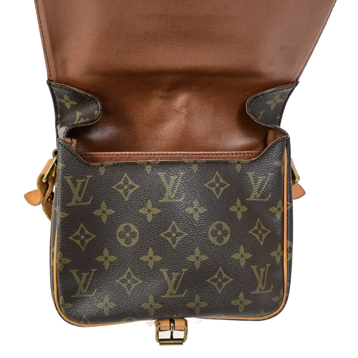 LOUIS VUITTON Cartouchiere MM Shoulder Bag Monogram Leather Brown M51253 88YF145