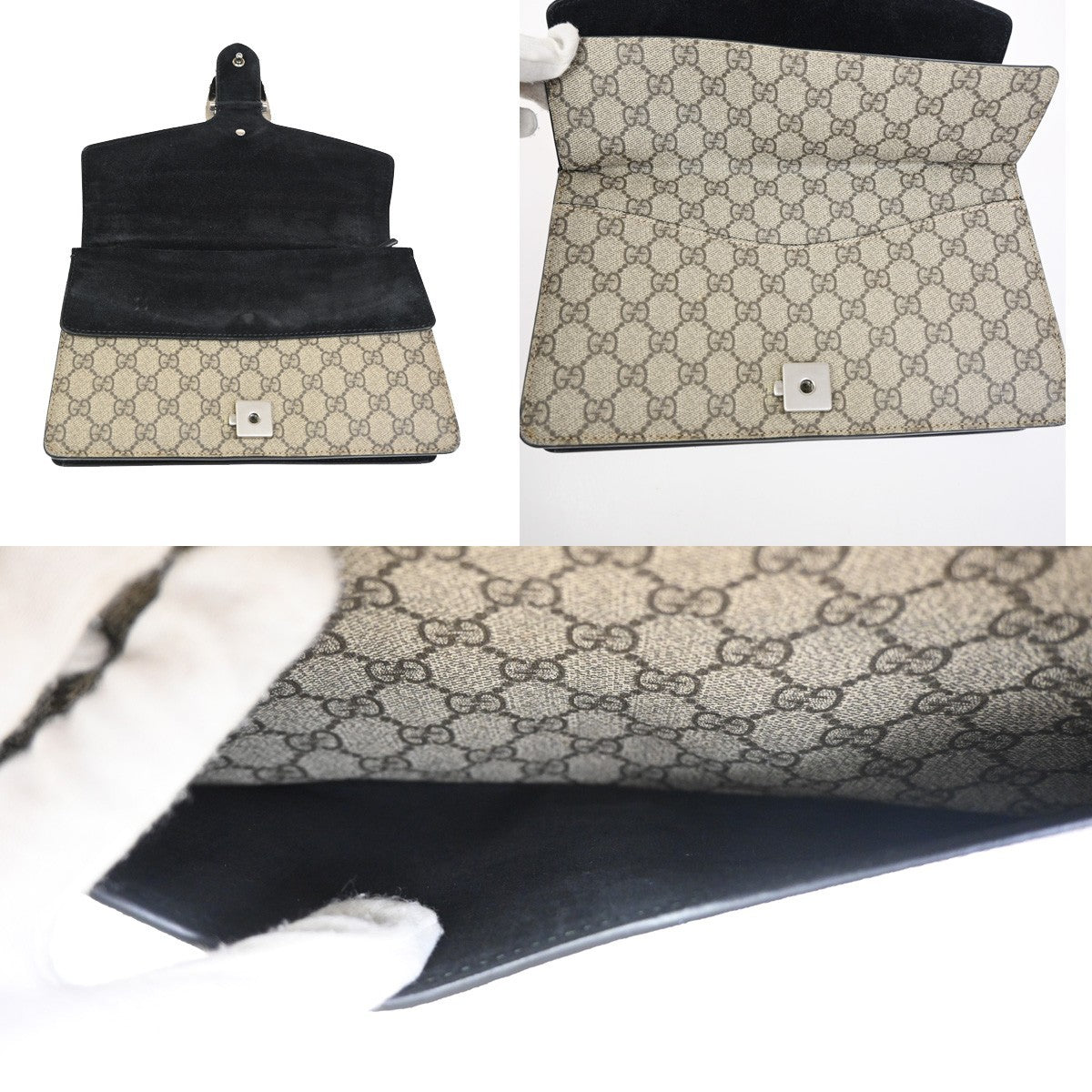 GUCCI GG Dionysus Chain Shoulder Clutch Bag Supreme Leather Brown Italy 85ZA291