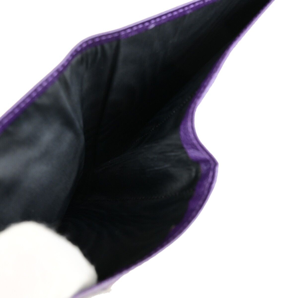 CHANEL CC Logo Bifold Wallet Leather Purple GHW Made in France 79RK703