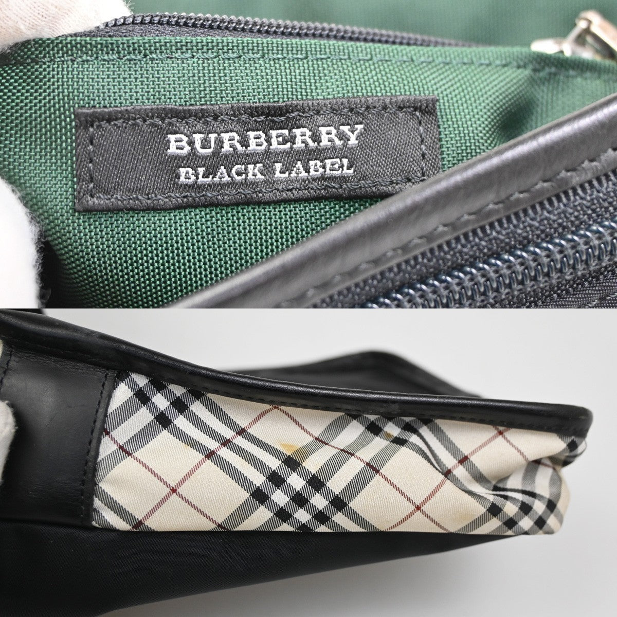 BURBERRY Black Label Crossbody Shoulder Bag House Check Nylon SHW 61DA137