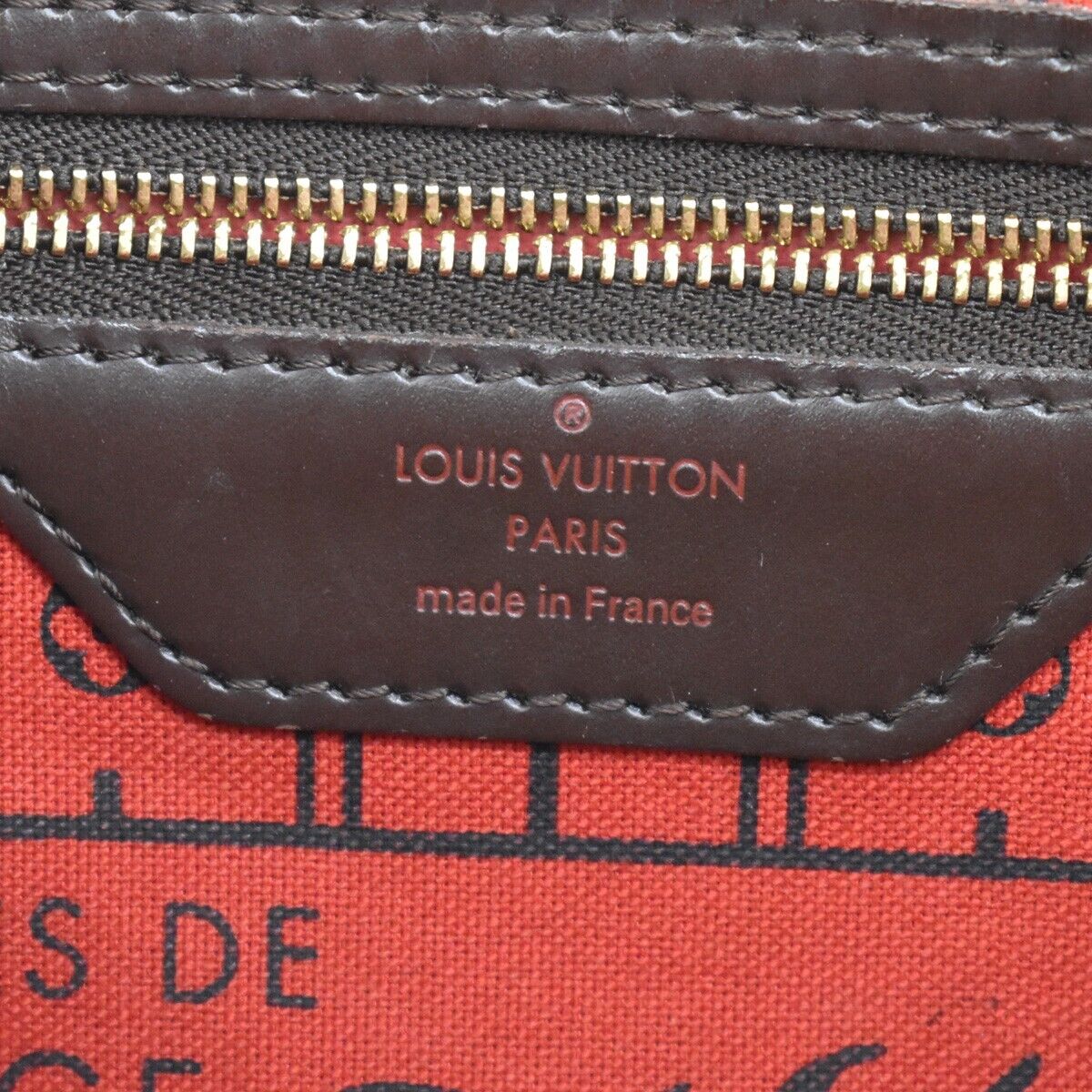 LOUIS VUITTON Neverfull PM Shoulder Tote Bag Damier Leather Brown N51109 17YE271