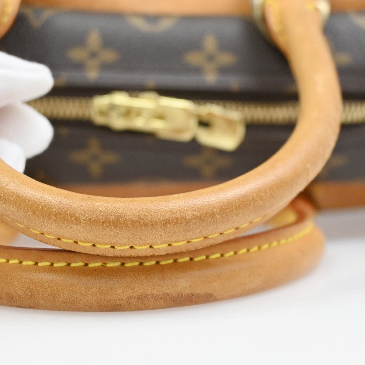 LOUIS VUITTON LV Logo Deauville Hand Bag Monogram Leather Brown M47270 34KC421