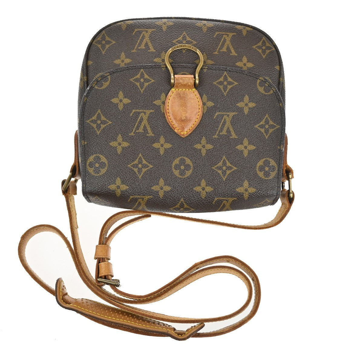 LOUIS VUITTON Saint Cloud MM Shoulder Bag Monogram Leather Brown M51243 36TA324
