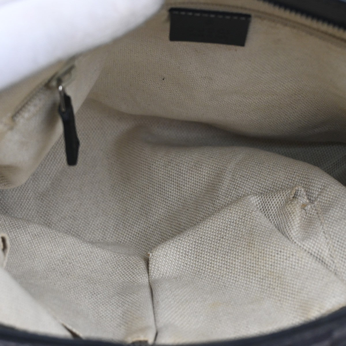 GUCCI GG Sherry Canvas Shoulder Message Bag Leather Black SHW Italy 77CA379