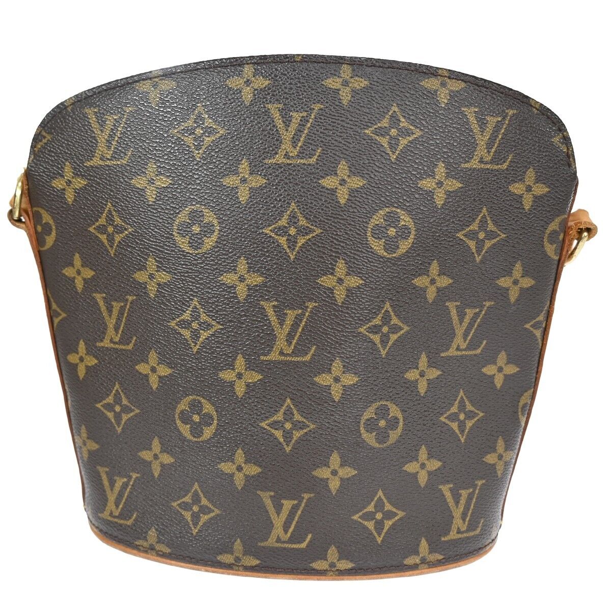 LOUIS VUITTON Logo Drouot Shoulder Bag Monogram Leather Brown M51290 16EA149