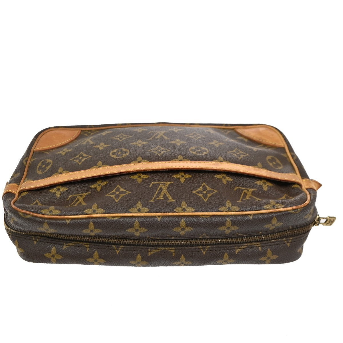 LOUIS VUITTON Compiegne 28 Clutch Bag Monogram Leather Brown GHW M51845 69CB013