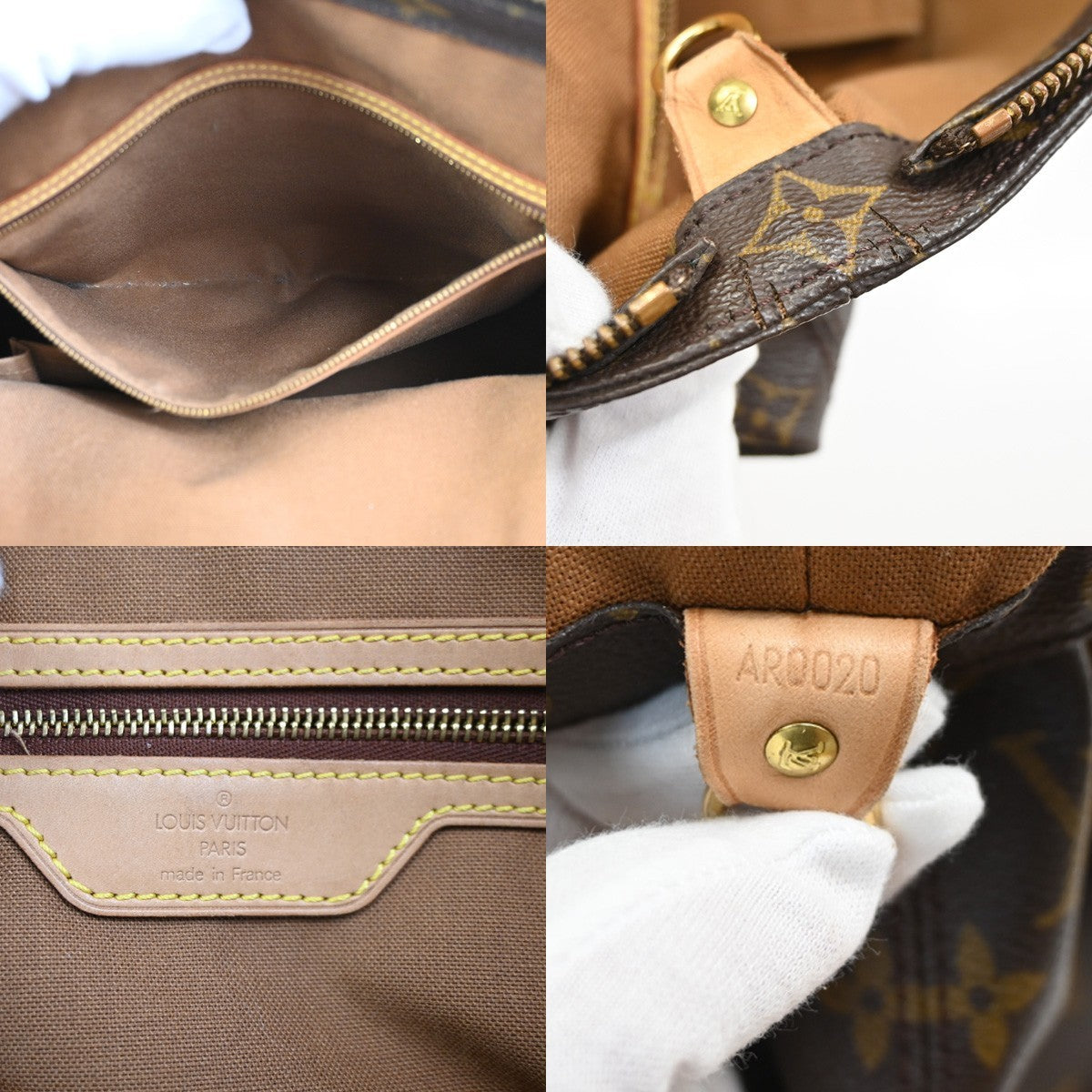 LOUIS VUITTON Cabas Mezzo Shoulder Bag Monogram Leather Brown M51151 13SA084
