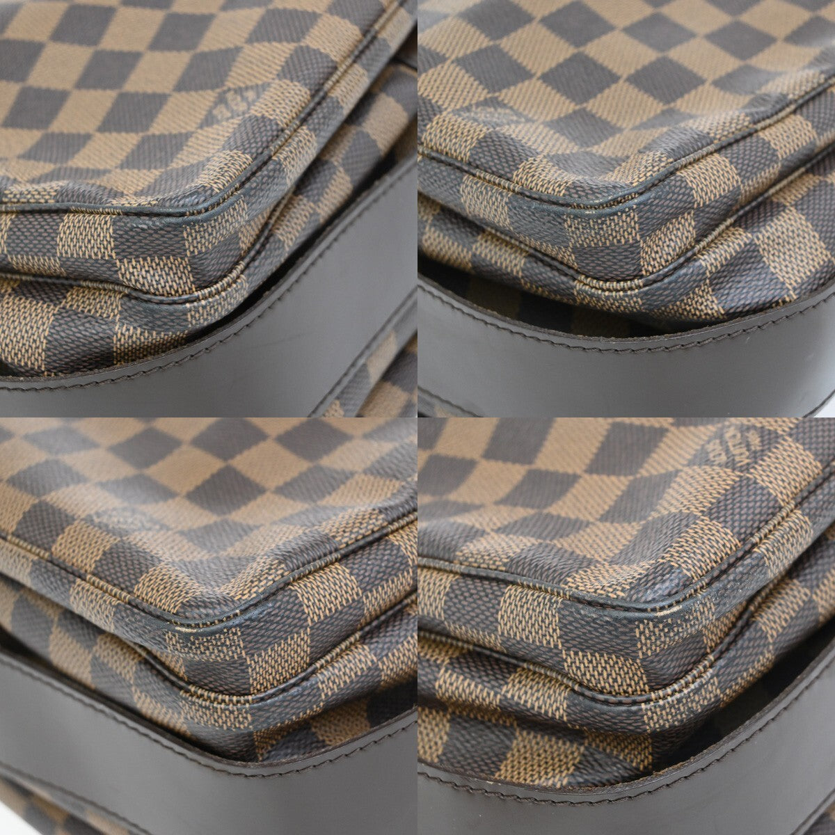 LOUIS VUITTON Naviglio Shoulder Bag Damier Ebene Leather Brown N45255 13EE142