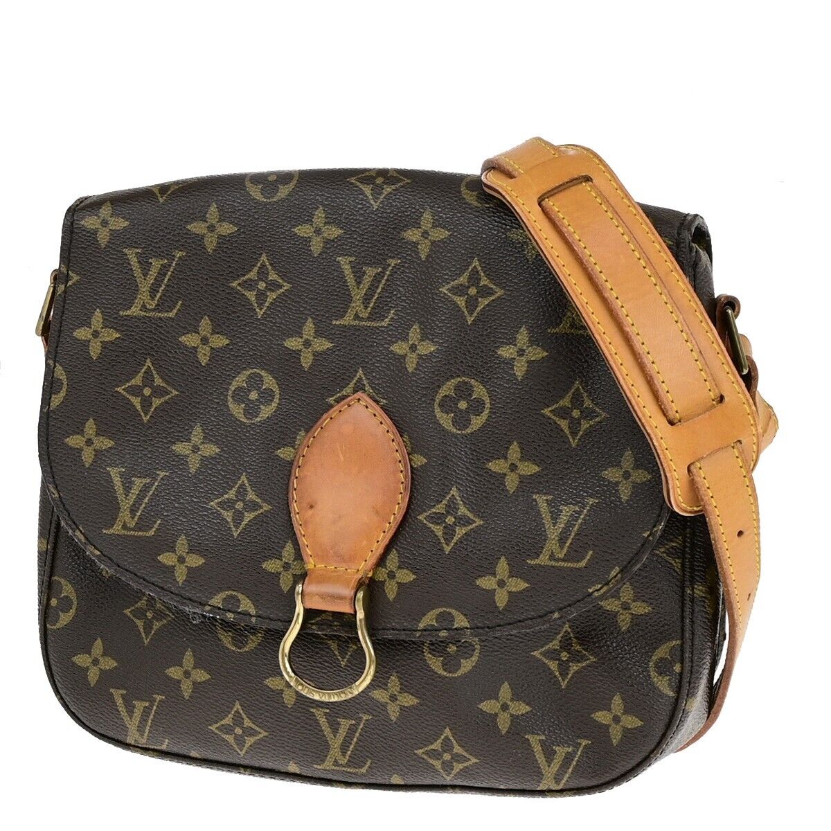 LOUIS VUITTON Saint Cloud GM Shoulder Bag Monogram Leather Brown M51242 30EC732