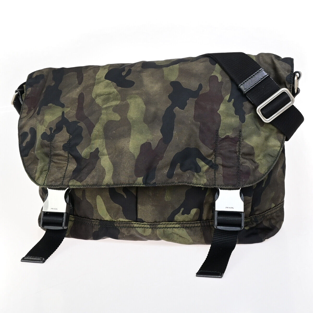 PRADA Tessuto Crossbody Camouflage Shoulder Bag Nylon Leather GN SHW 77YG559