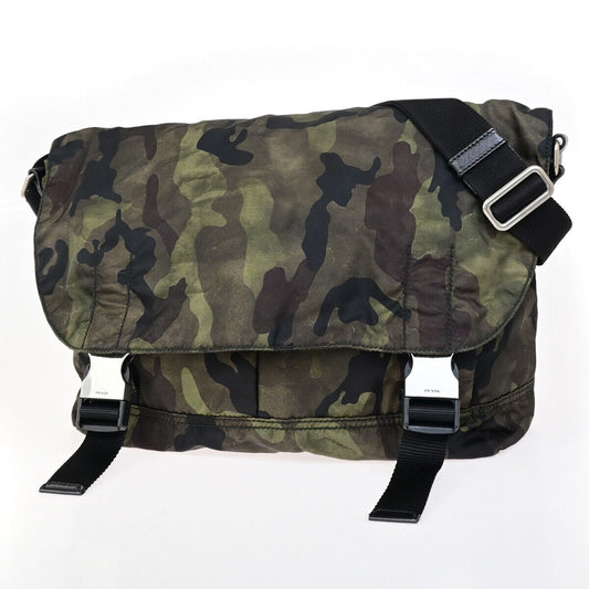 PRADA Tessuto Crossbody Camouflage Shoulder Bag Nylon Leather GN SHW 77YG559