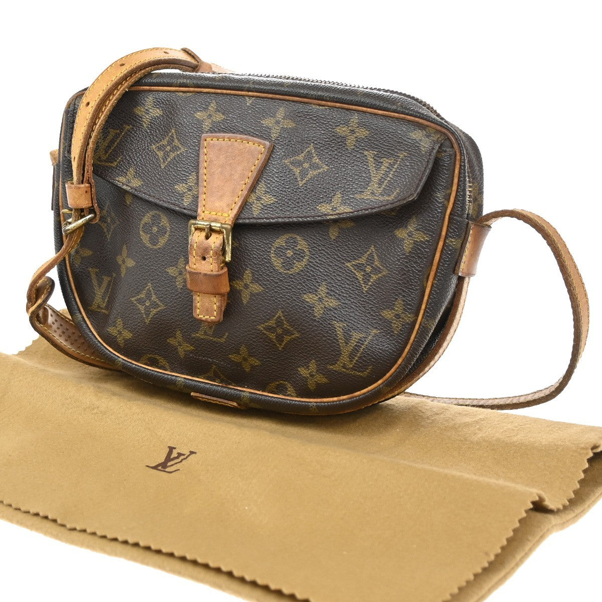 LOUIS VUITTON Jeune Fille PM Shoulder Bag Monogram Leather Brown M51227 30CA293