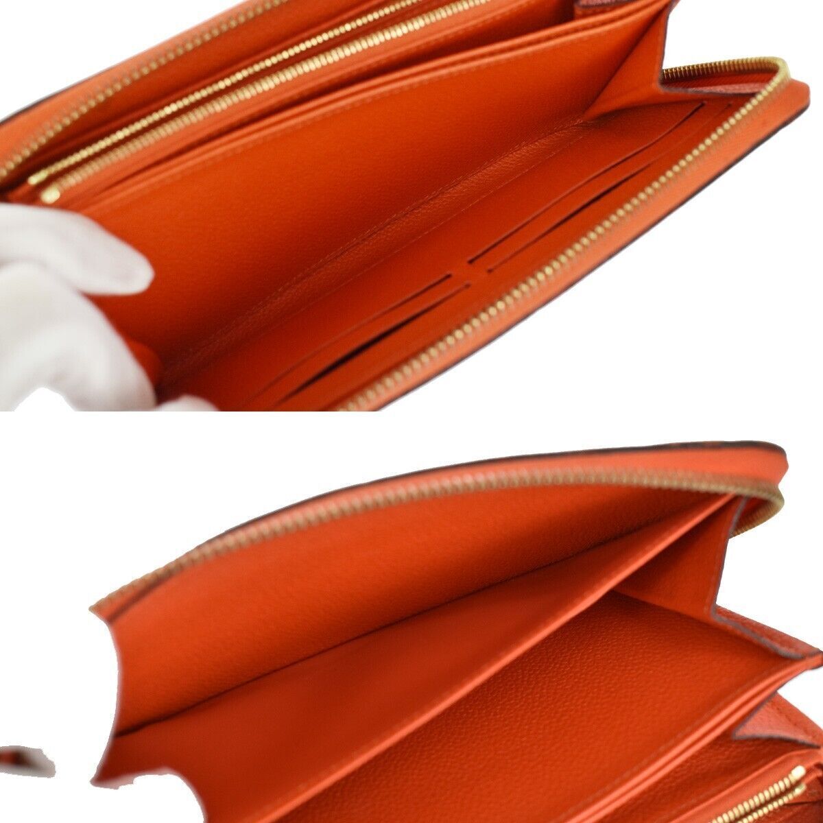 LOUIS VUITTON Long Zippy Wallet Monogram Empreinte Leather Orange M60775 69YB803