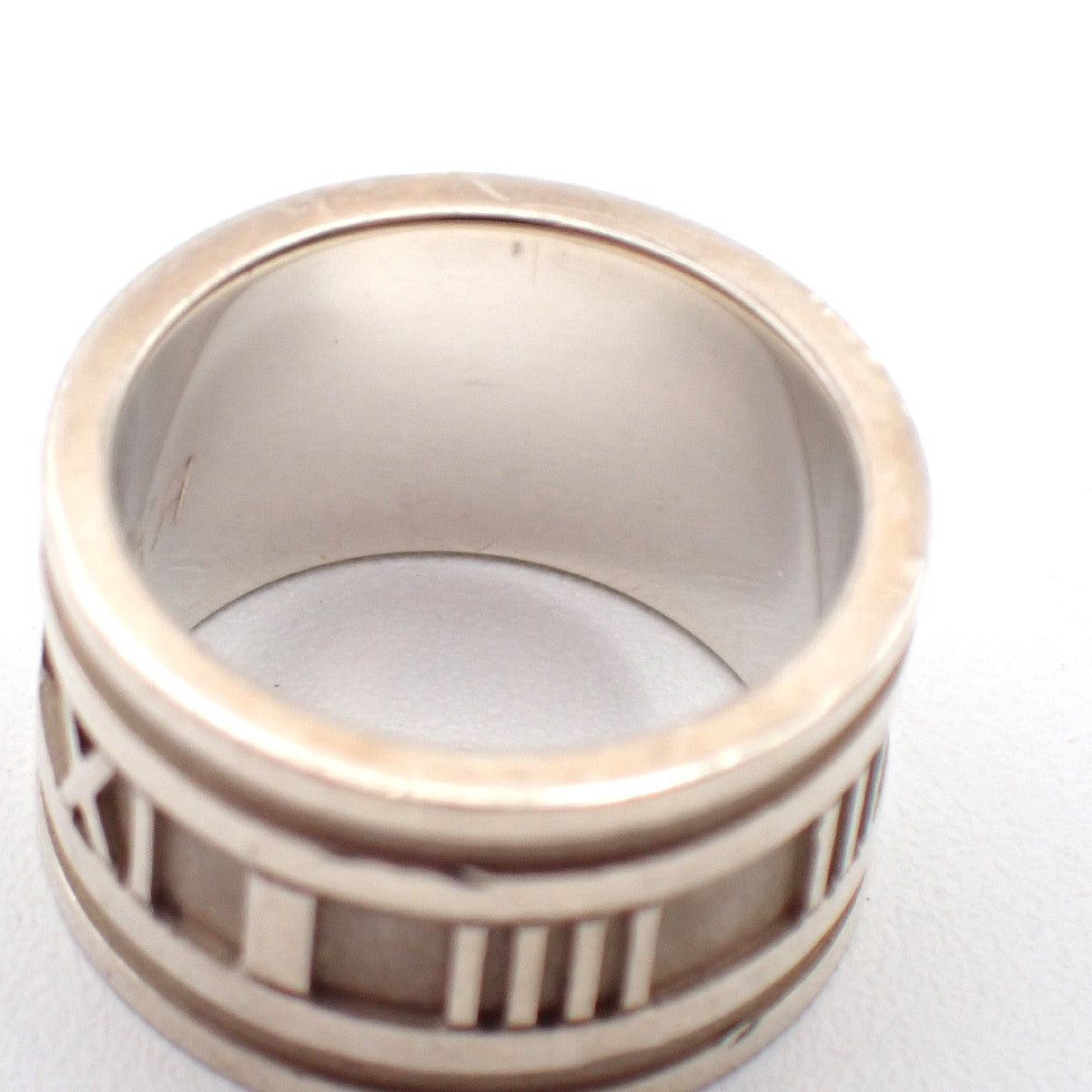 Tiffany & Co. Logo Roman Numerals Atlas Ring US Size 7.5 Silver Ag 925 09KP560
