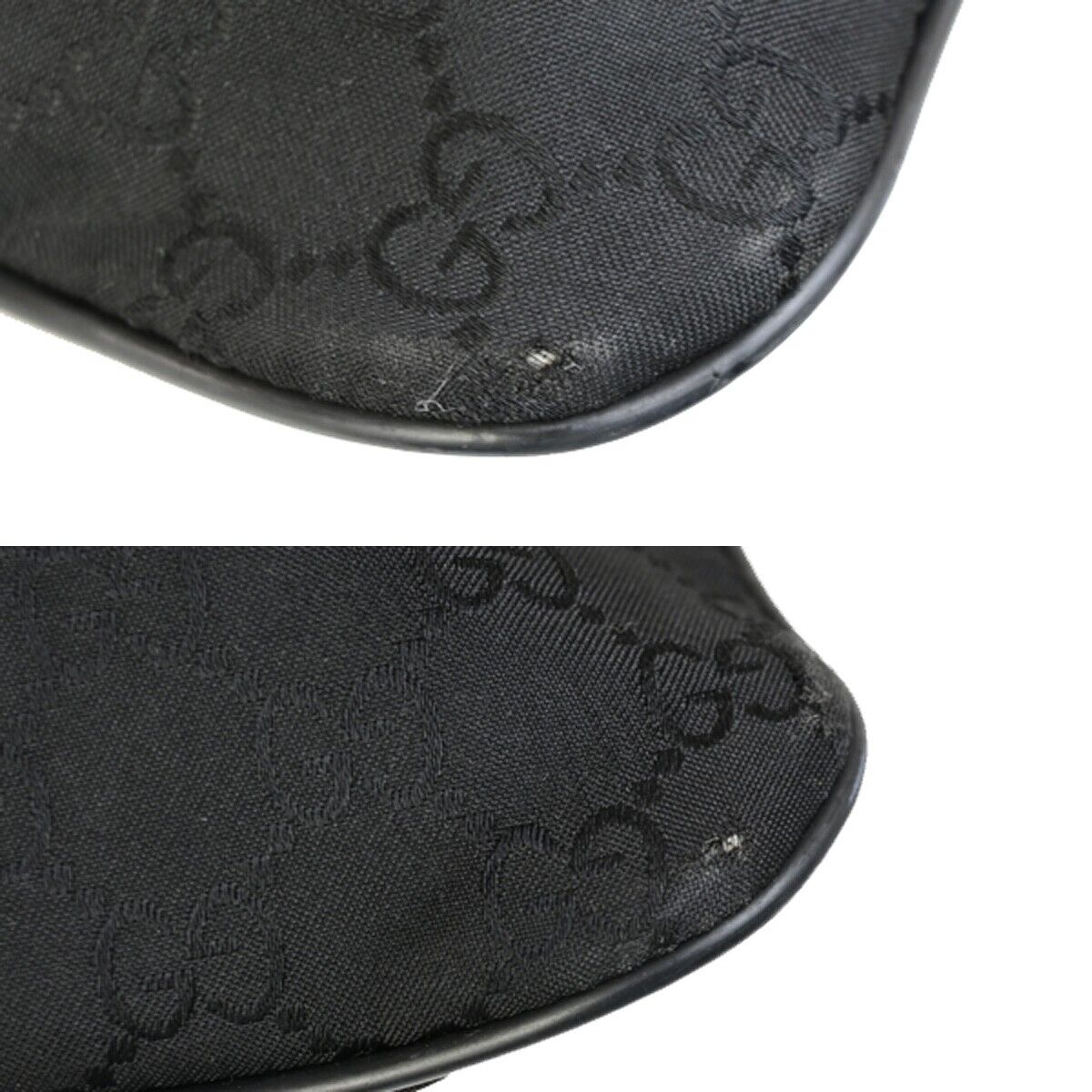 GUCCI GG Pattern Crossbody Shoulder Bag Canvas Leather Black Italy 31EC952