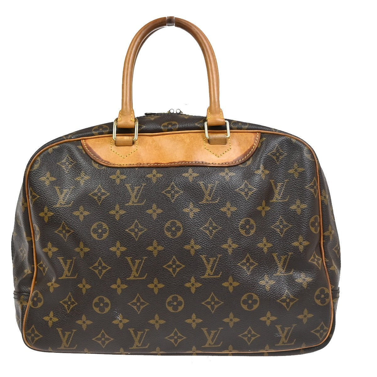LOUIS VUITTON LV Logo Deauville Hand Bag Monogram Leather Brown M47270 34CA832