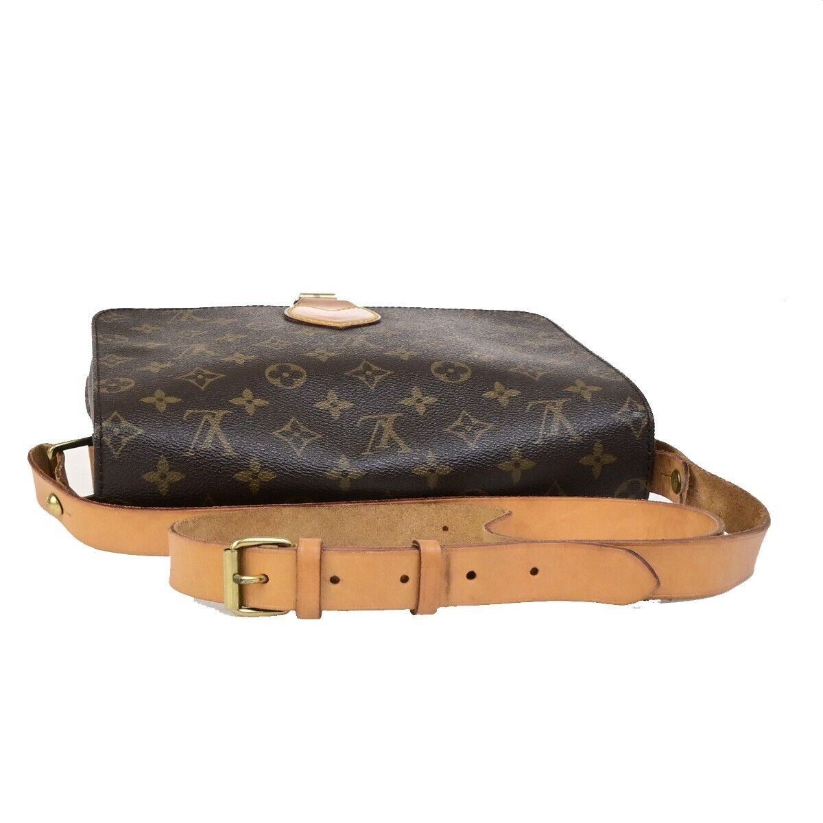 LOUIS VUITTON Cartouchiere GM Shoulder Bag Monogram Leather Brown M51252 73ED379
