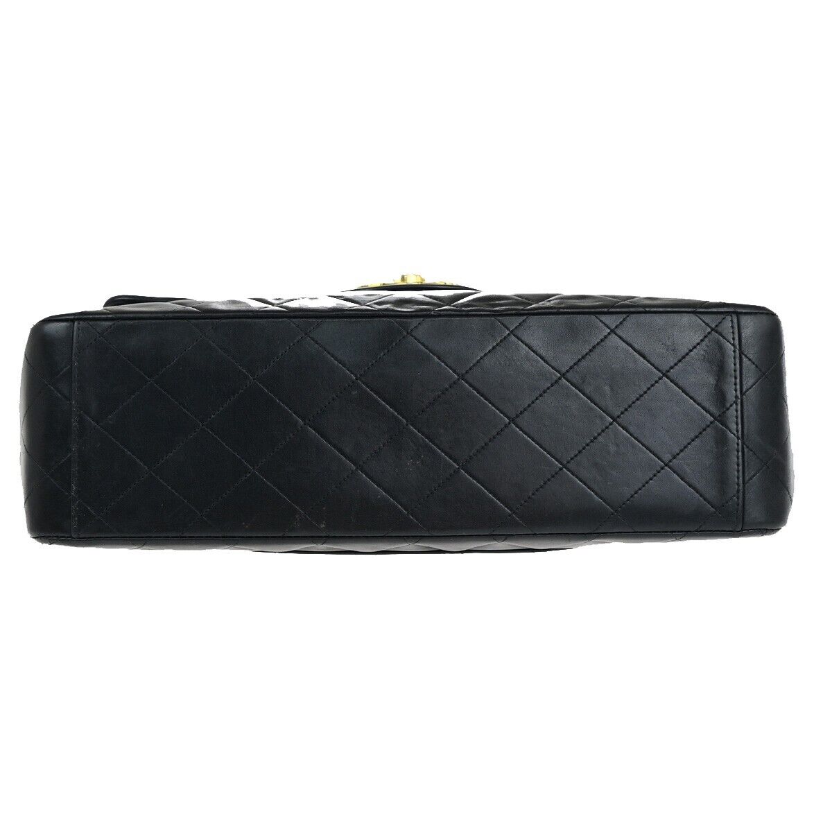 CHANEL CC Maxi Jumbo Matelasse 34 Chain Shoulder Bag Leather BK Vintage 393RK689