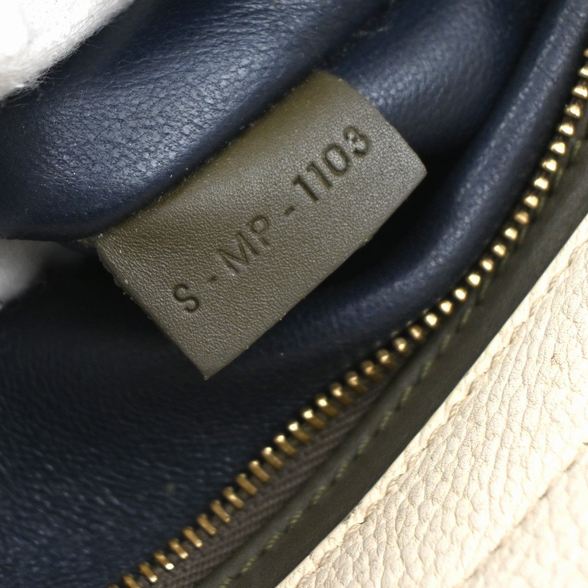 CELINE Trapeze Tricolor 2way Shoulder Bag Leather Suede Khaki White Blue 87EG174