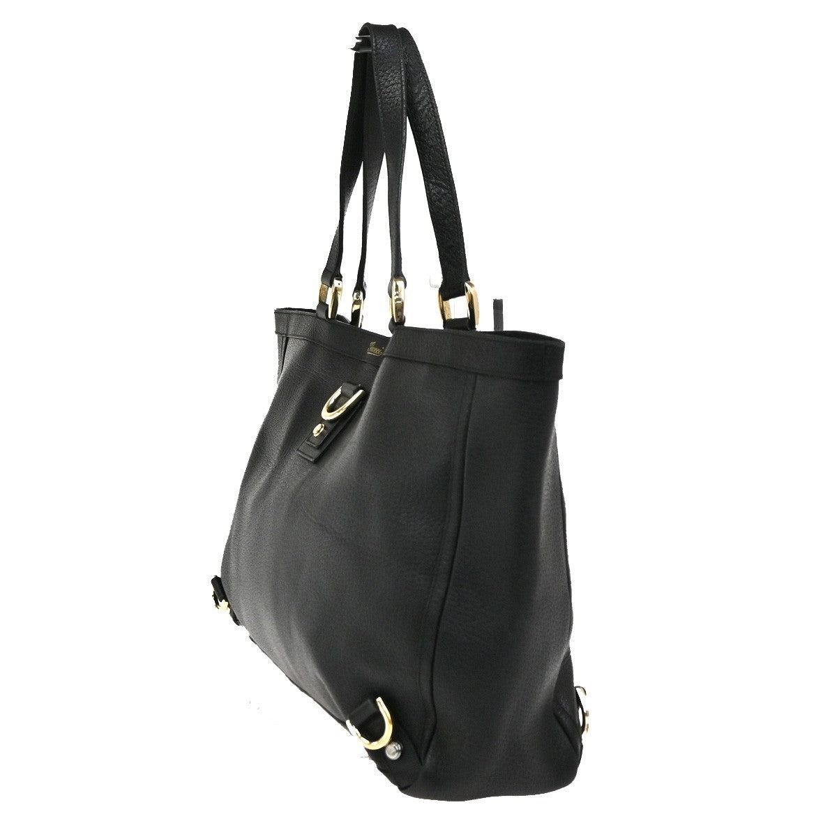 GUCCI GG Pattern Abbey D-ring Shoulder Teto Bag Leather Black Italy GHW 32KC926