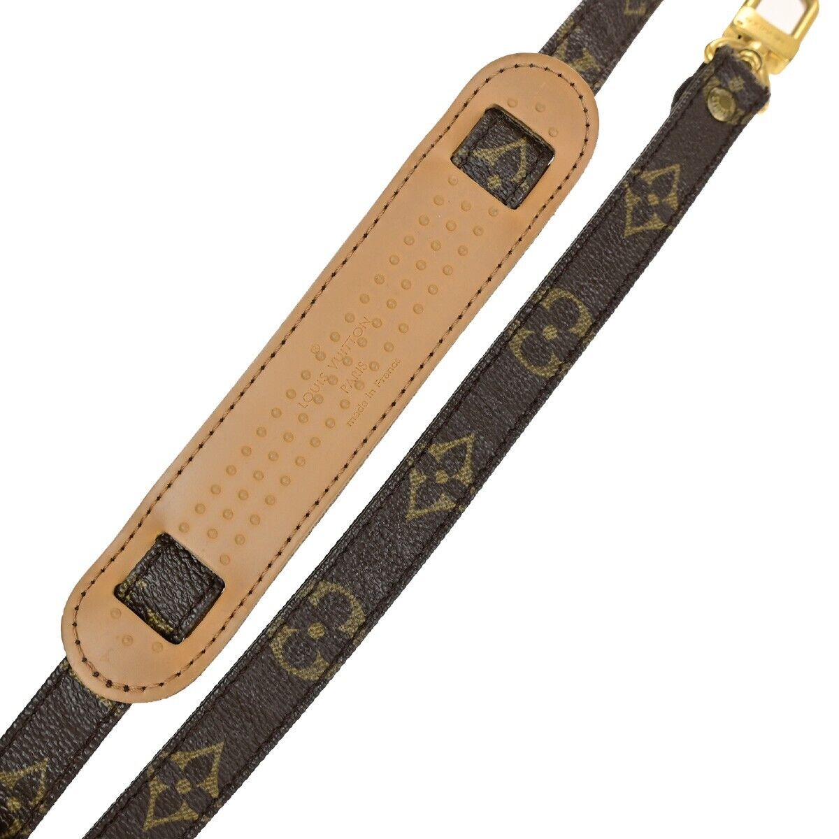LOUIS VUITTON Logo Shoulder Strap Monogram Leather Brown Bag Accessory 61EB497
