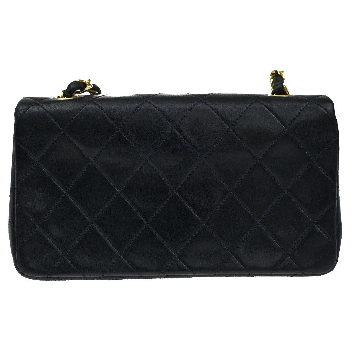 CHANEL CC Mini Matelasse Chain Shoulder Bag Leather Blue GHW Vintage 312RL427