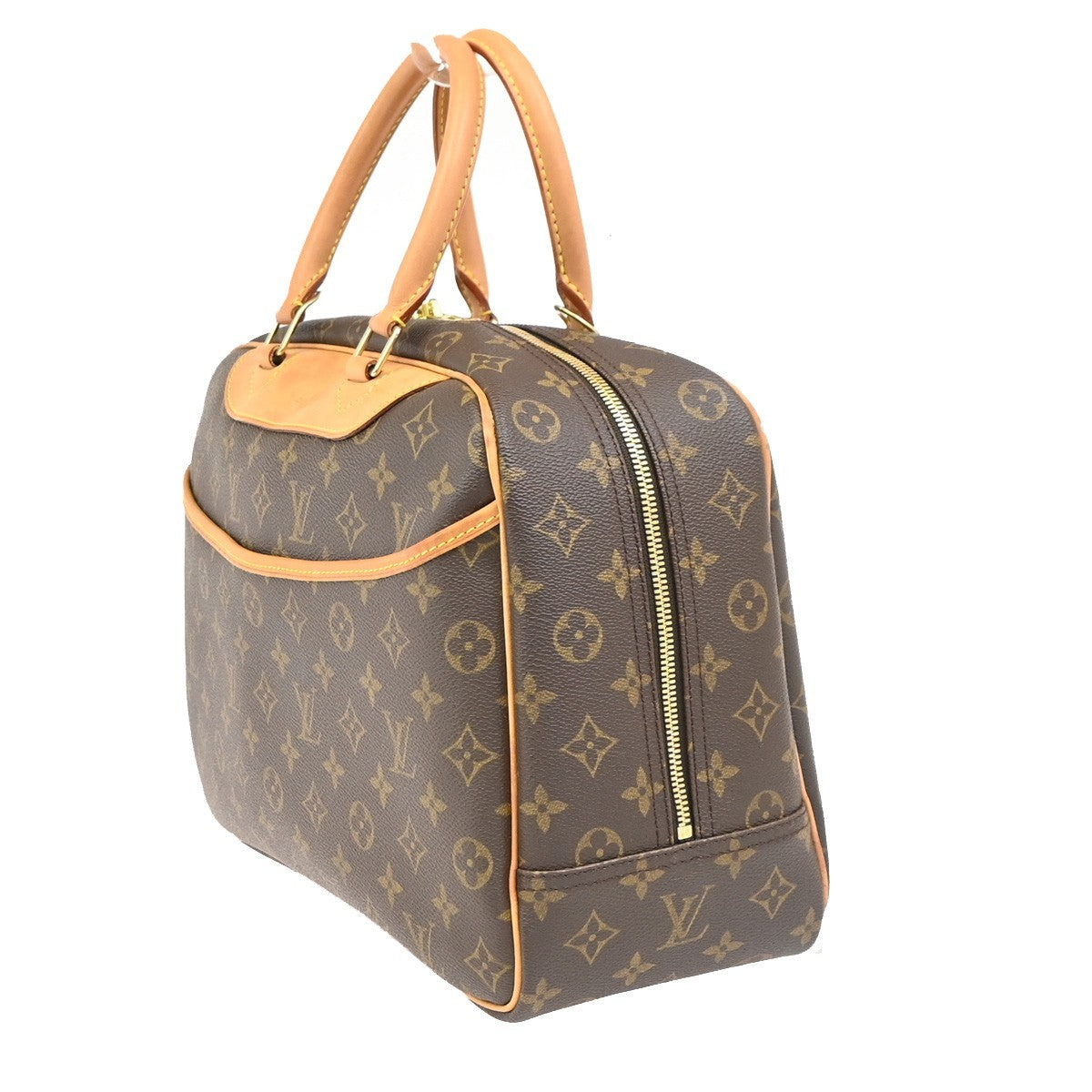 LOUIS VUITTON LV Logo Deauville Hand Bag Monogram Leather Brown M47270 74PA105