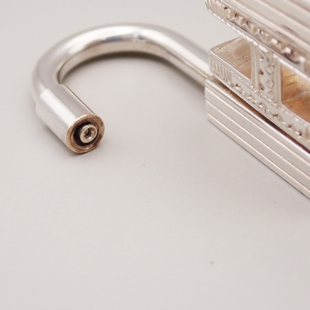 HERMES Logo Touareg H Cadena Padlock Charm Silver 925 SHW Accessory 31RL887