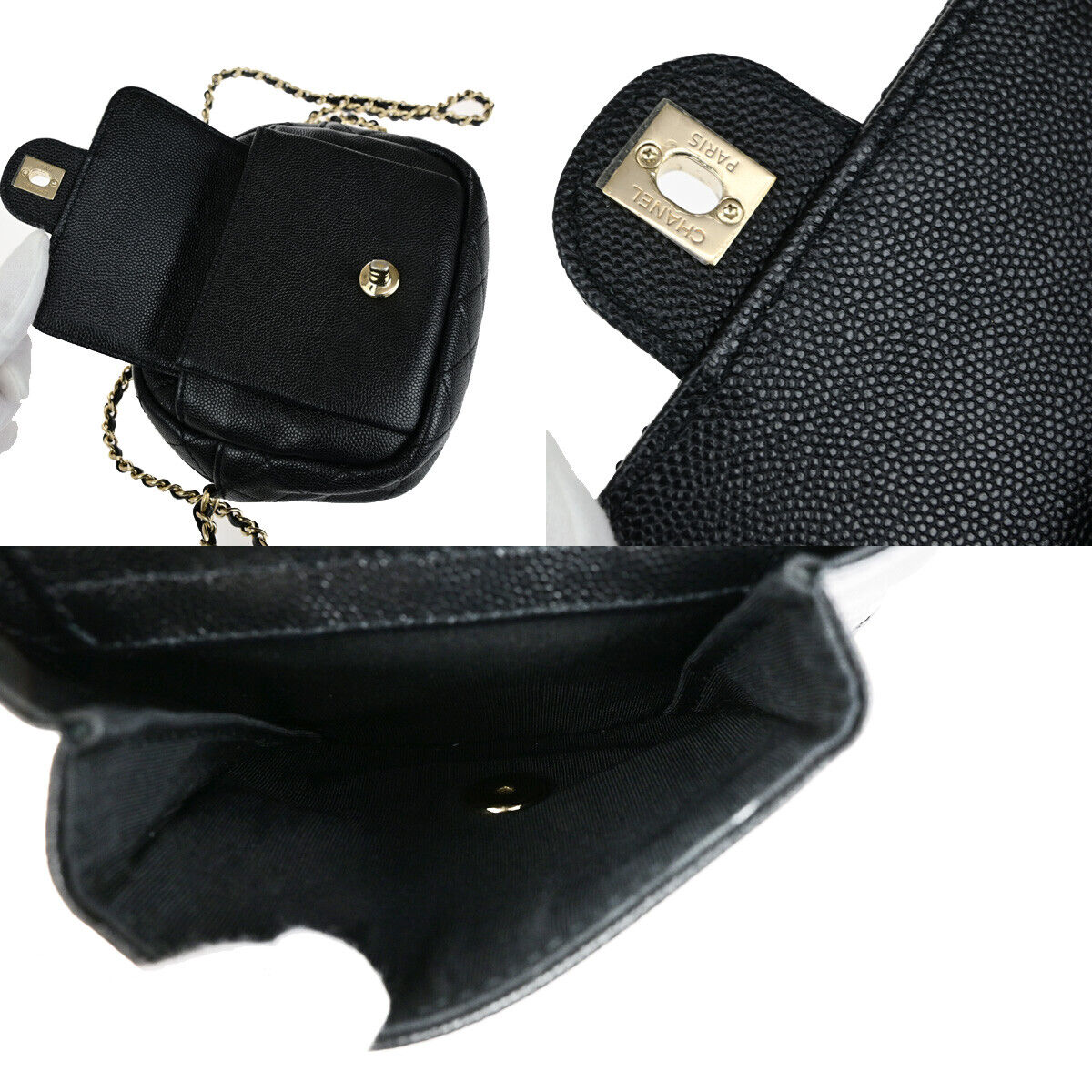 CHANEL CC Logo Matelasse Chain Mini Shoulder Bag Grained Leather BK GHW 325RK802
