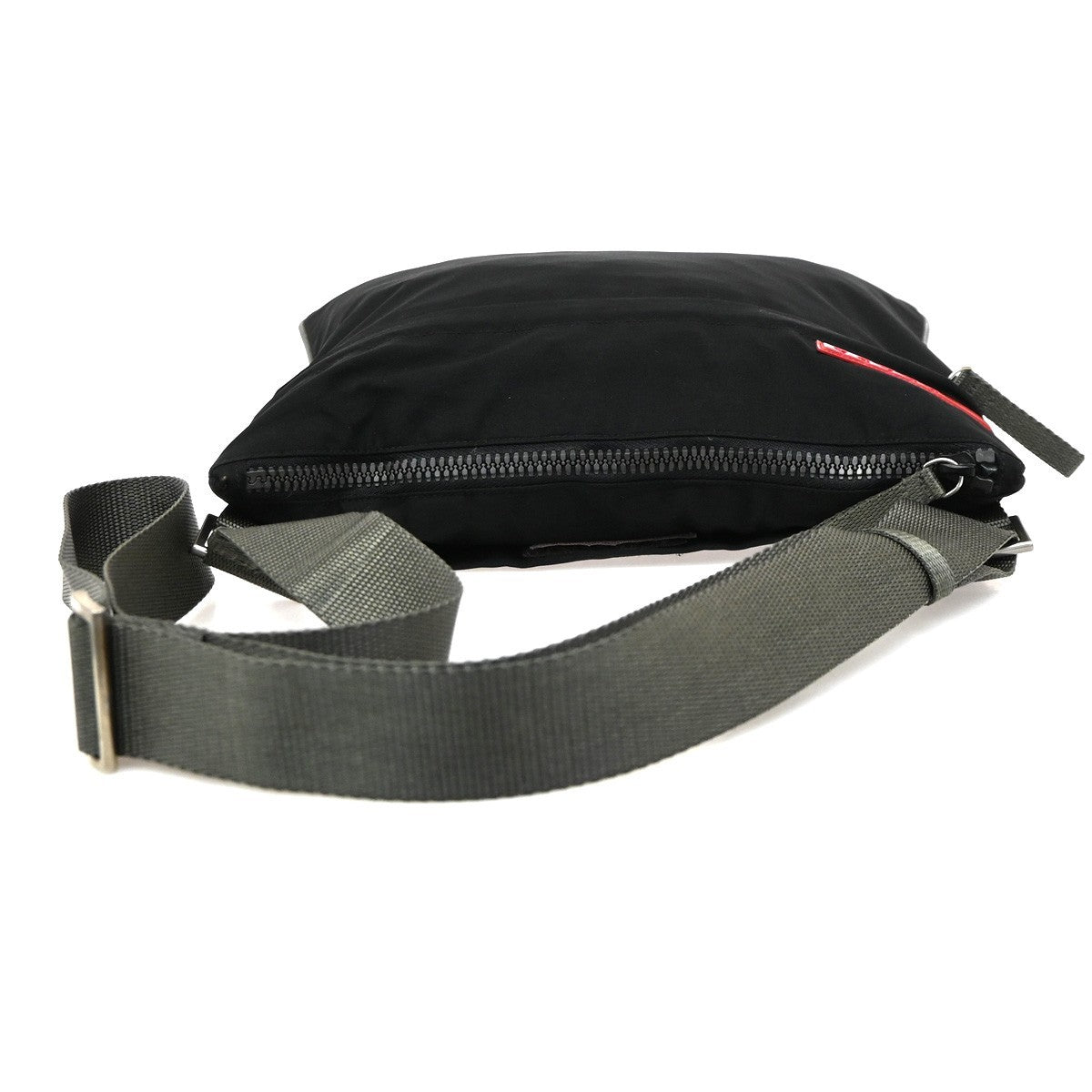 PRADA Logo Sport Crossbody Shoulder Bag Nylon Canvas Black Green SHW 65KD178
