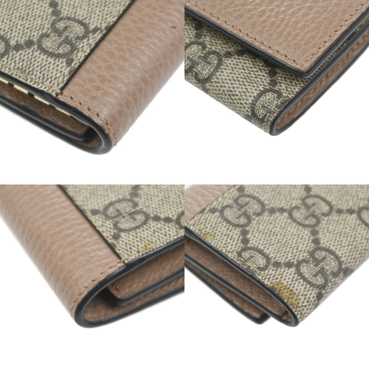 GUCCI Logo GG Marmont 6 Hook Key Case Supreme Leather Beige Italy GHW 61RL941
