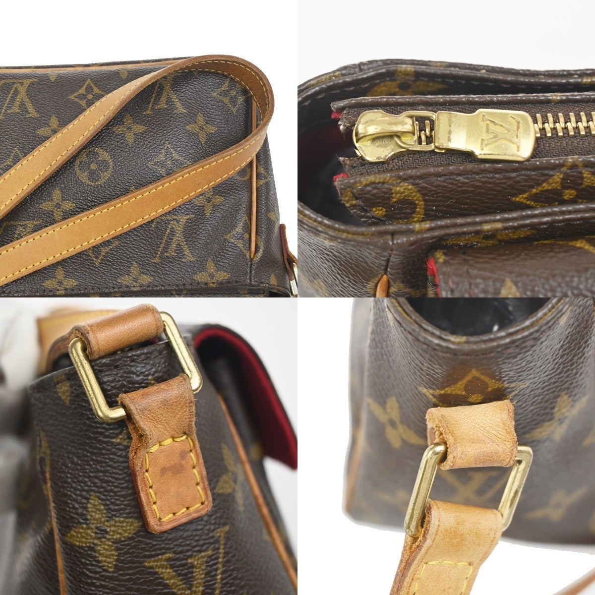 LOUIS VUITTON Viva Cite PM Shoulder Bag Monogram Leather Brown M51165 56ZA329