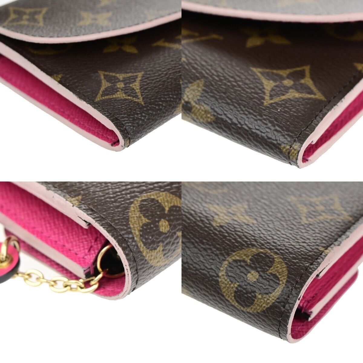 LOUIS VUITTON Portefeuille Emilie Long Wallet Monogram Brow Pink N64202 34SJ472
