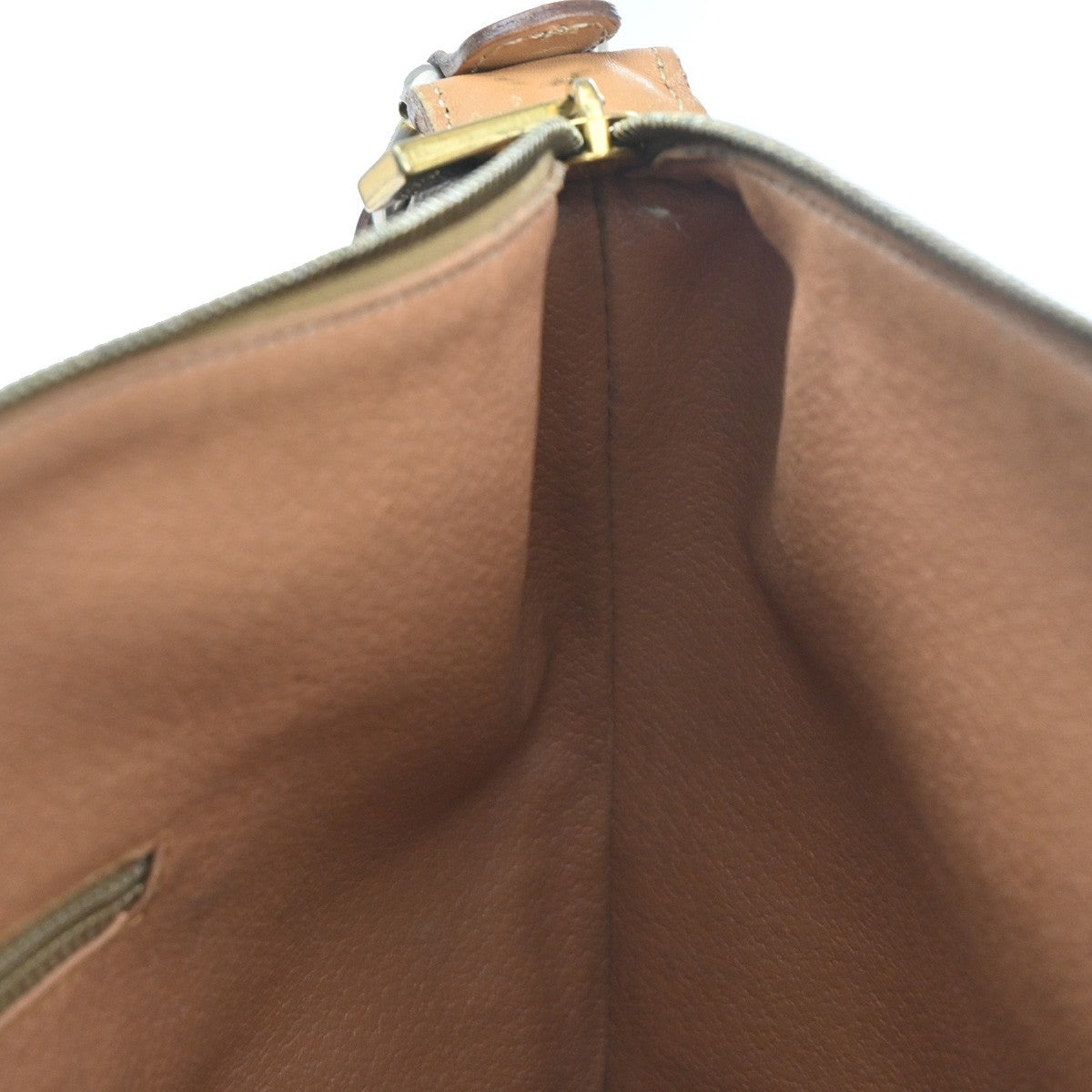 32.Live CELINE Macadam Pattern Shoulder Tote Bag PVC Leather Brown GHW 04KB843