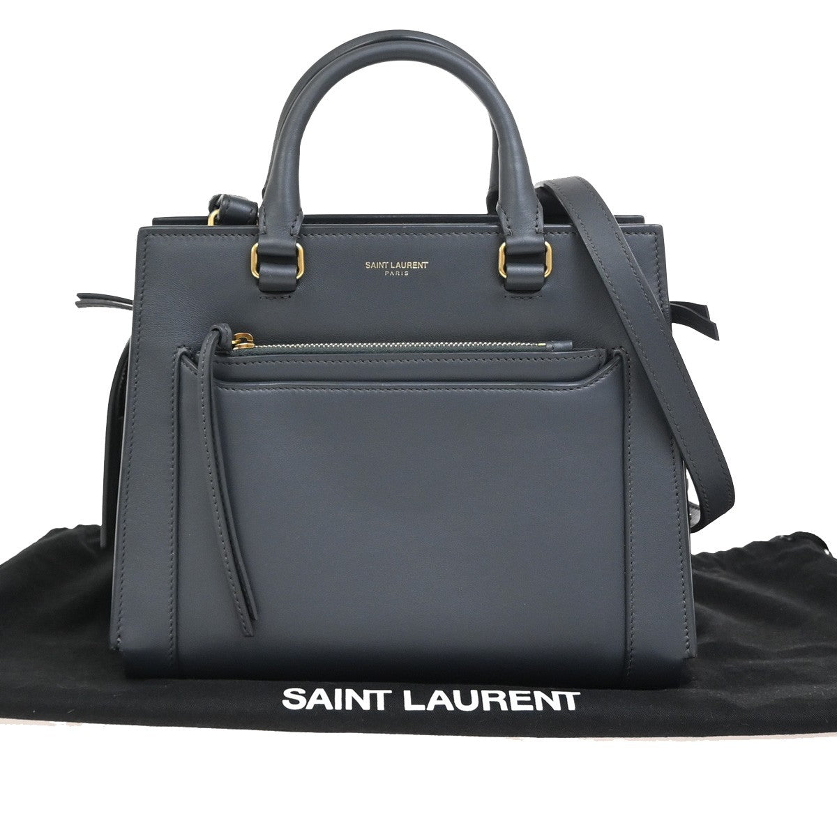 SAINT LAURENT YSL Small East Side 2Way Shoulder Hand Bag Leather GY GHW 52RL203