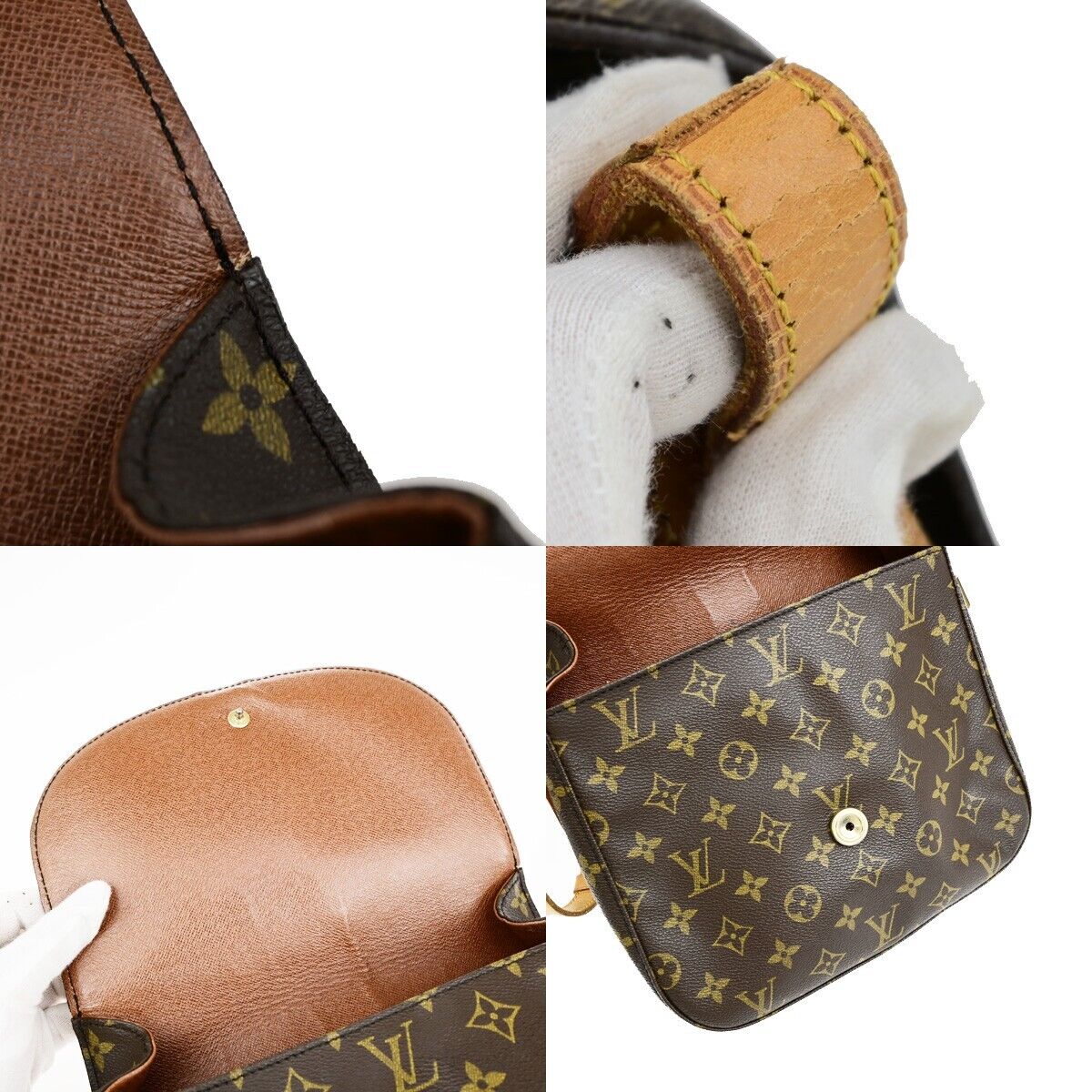 LOUIS VUITTON Saint Cloud GM Shoulder Bag Monogram Leather Brown M51242 30EC732