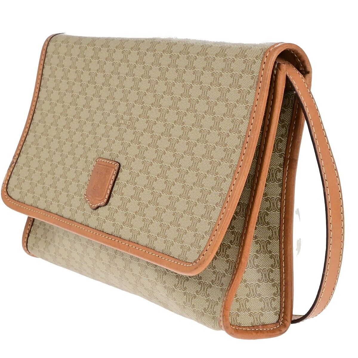 CELINE Macadam Pattern Crossbody 2Way Shoulder Clutch Bag PVC Leather BN 67ED367