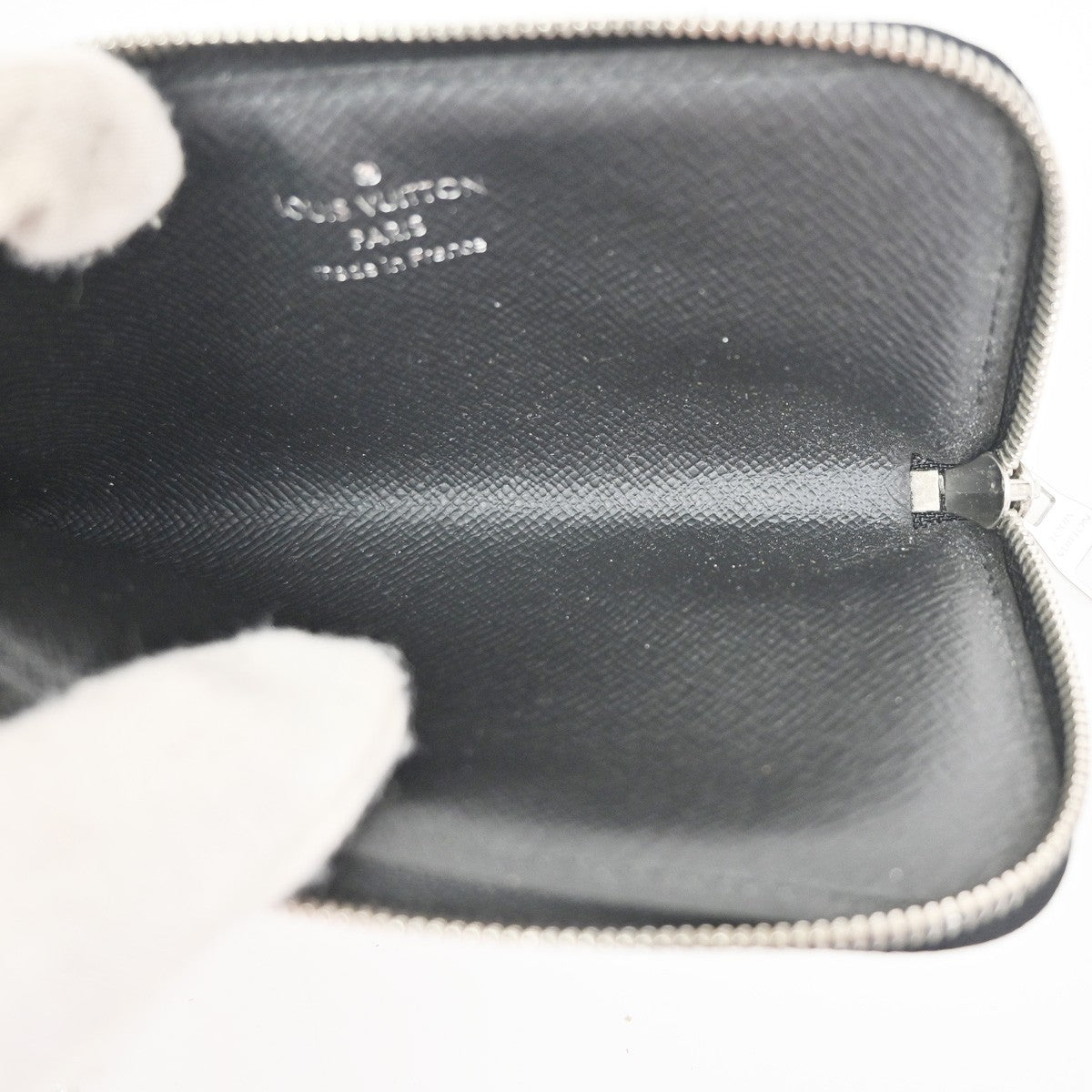 LOUIS VUITTON Pochette Cle Key Pouch Damier Graphite Leather  BK N61237 35RL928