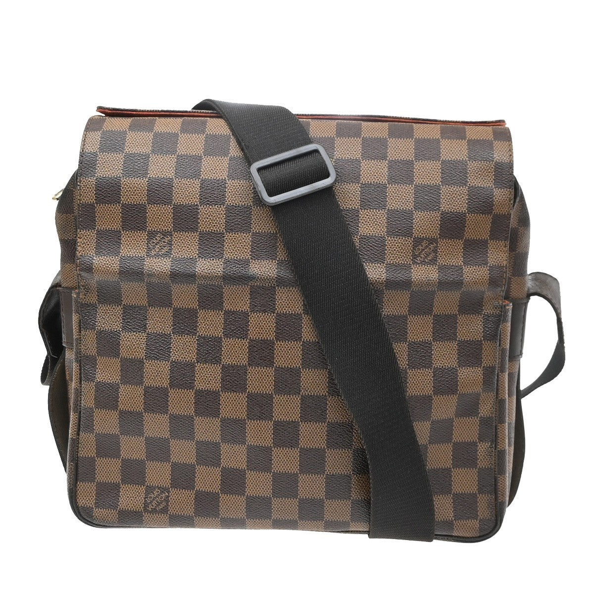 LOUIS VUITTON Naviglio Shoulder Bag Damier Ebene Leather Brown N45255 87YJ278
