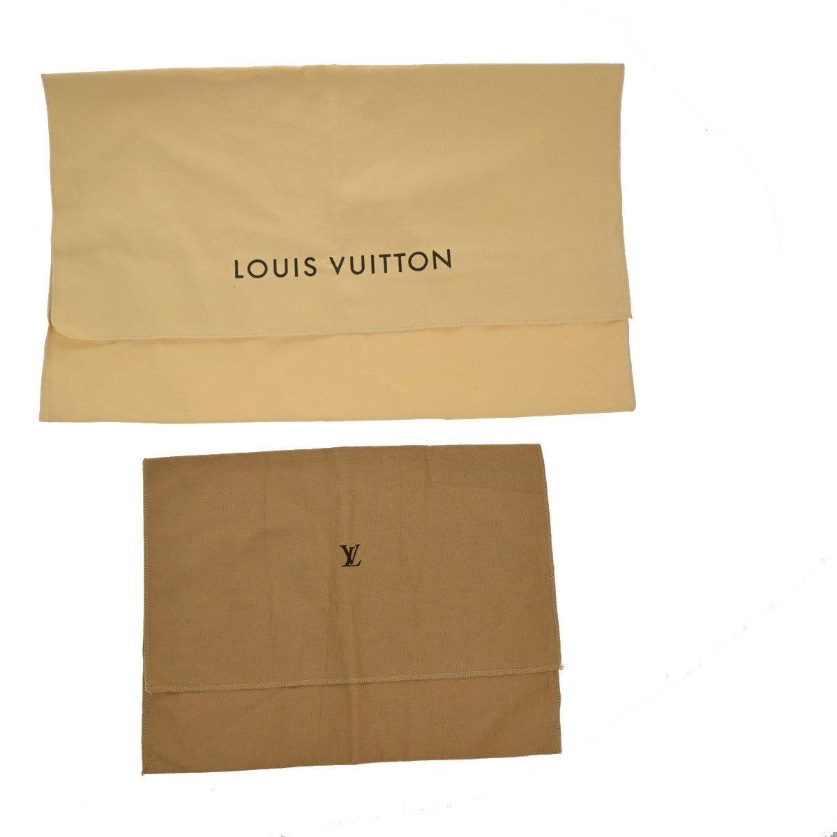 LOUIS VUITTON Logo 10 Set Dust Bag Drawstring Canvas Cotton Beige Brown 09KP297